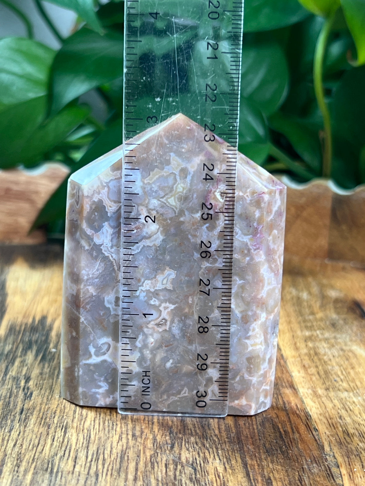 Sumatra Plume Agate Flat Tower: A