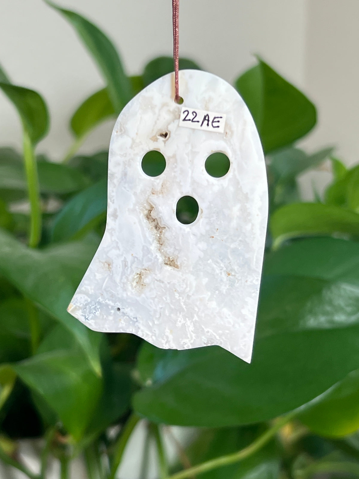 White Plume Agate Ghost Ornaments
