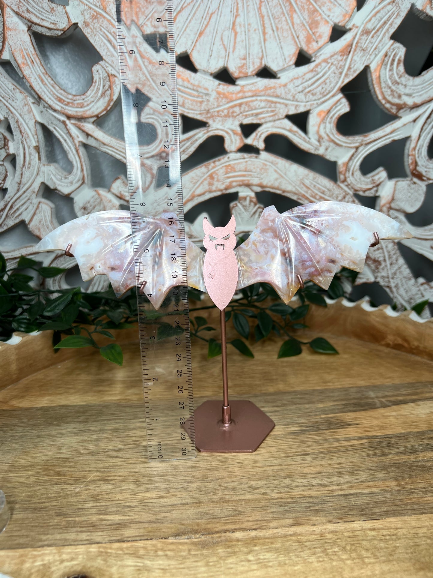 Rainbow Plume Agate Bat Wings