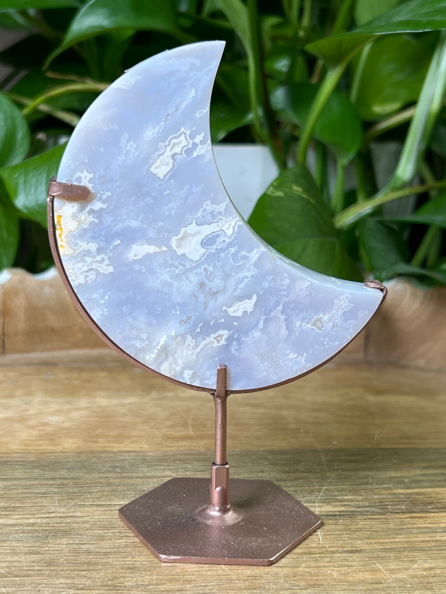 Winter Plume Agate Moon