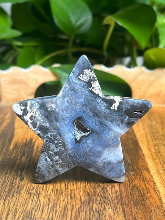 Blue Plume Agate Star: BA