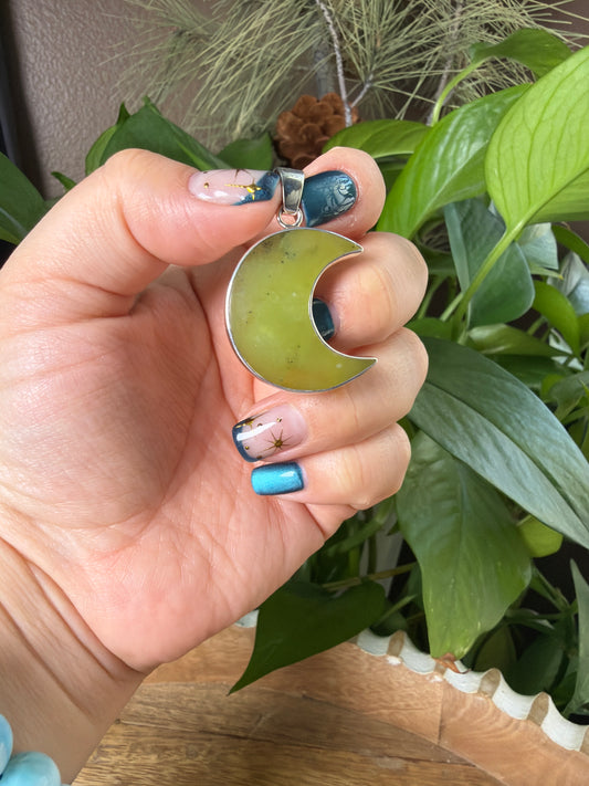 Idocrase Moon Pendant