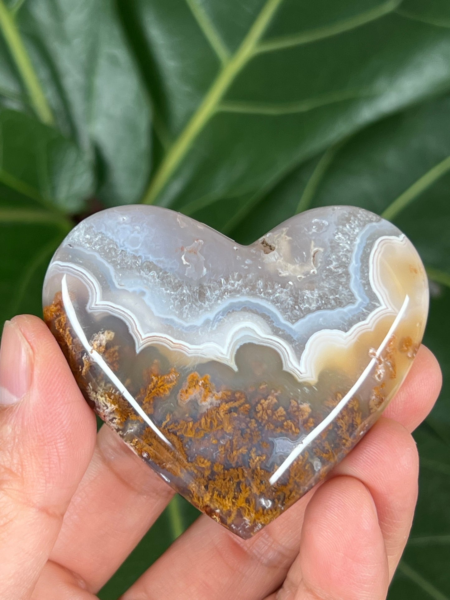 Scenic Moss Agate Heart