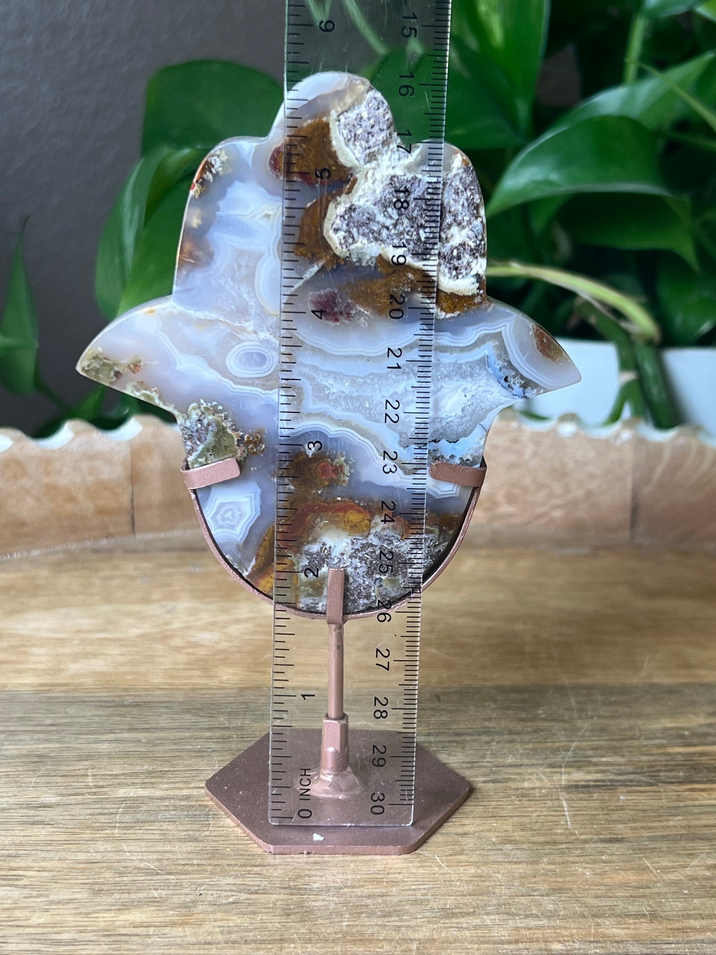 Scenic Moss Agate Hamsa