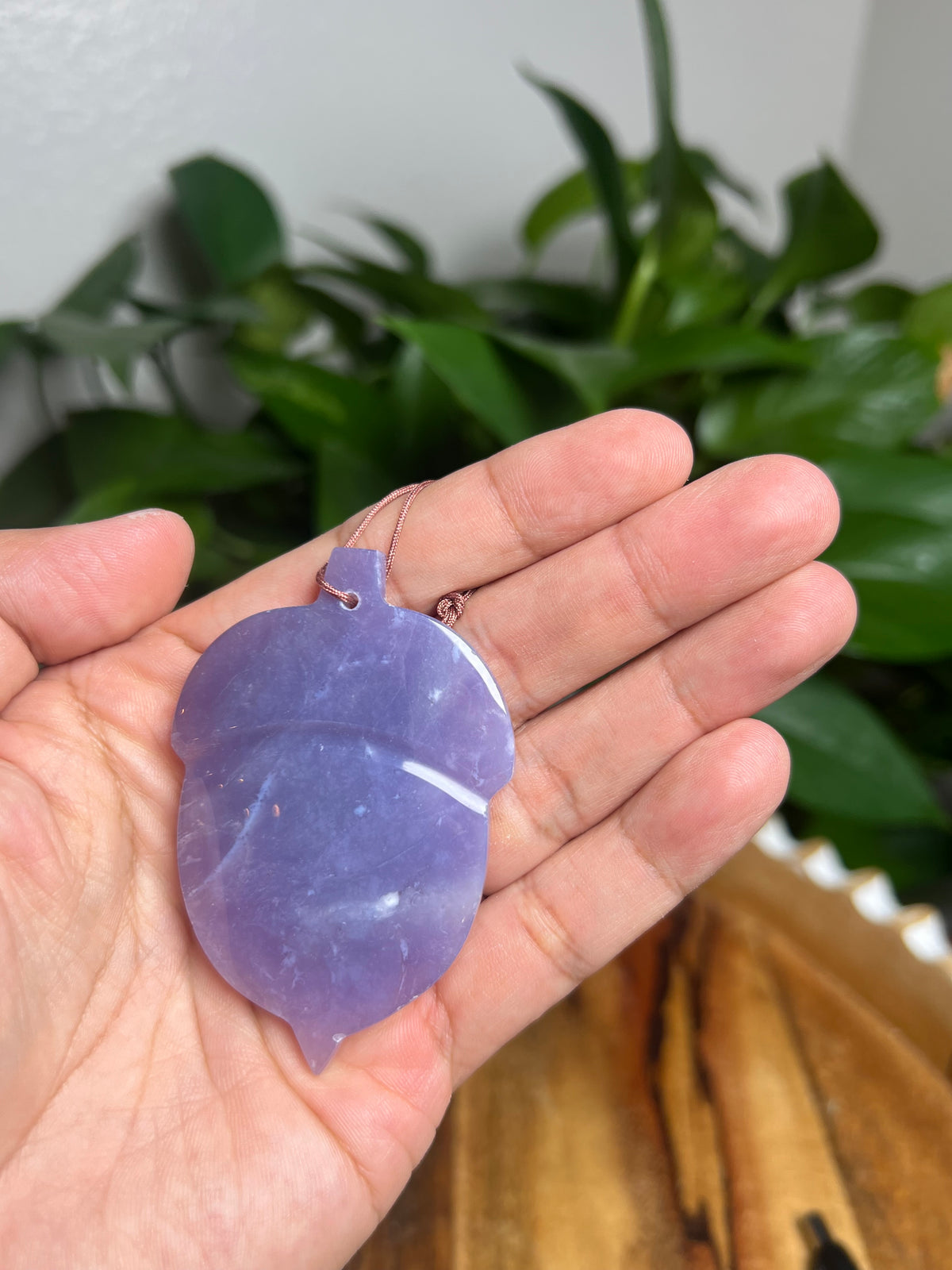 Purple Chalcedony Ornament Acorn: BL