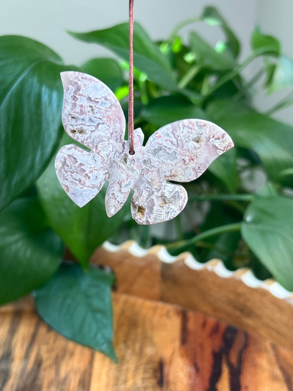 Sumatra Plume Agate Butterfly Ornaments