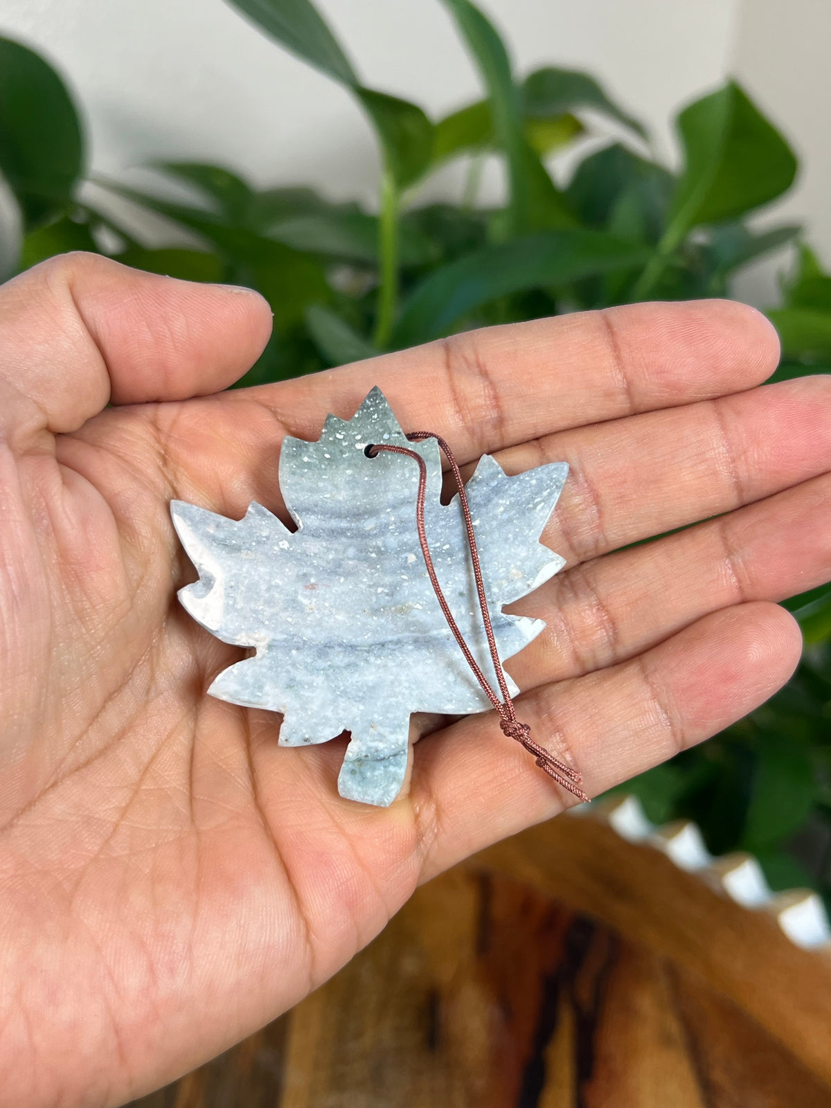 Blue Green Jasper Leaf Ornaments
