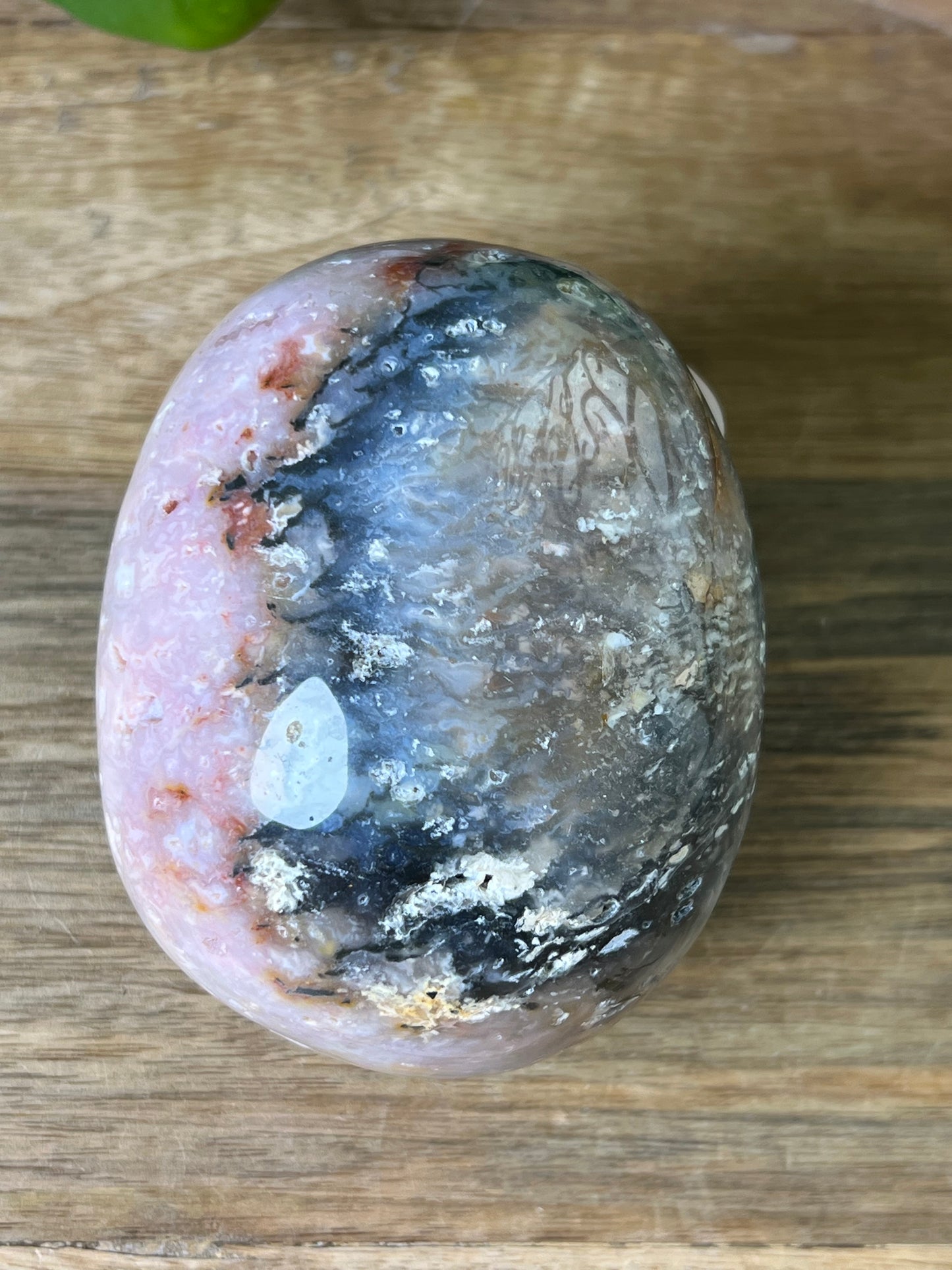 Rainbow Plume Agate Skull