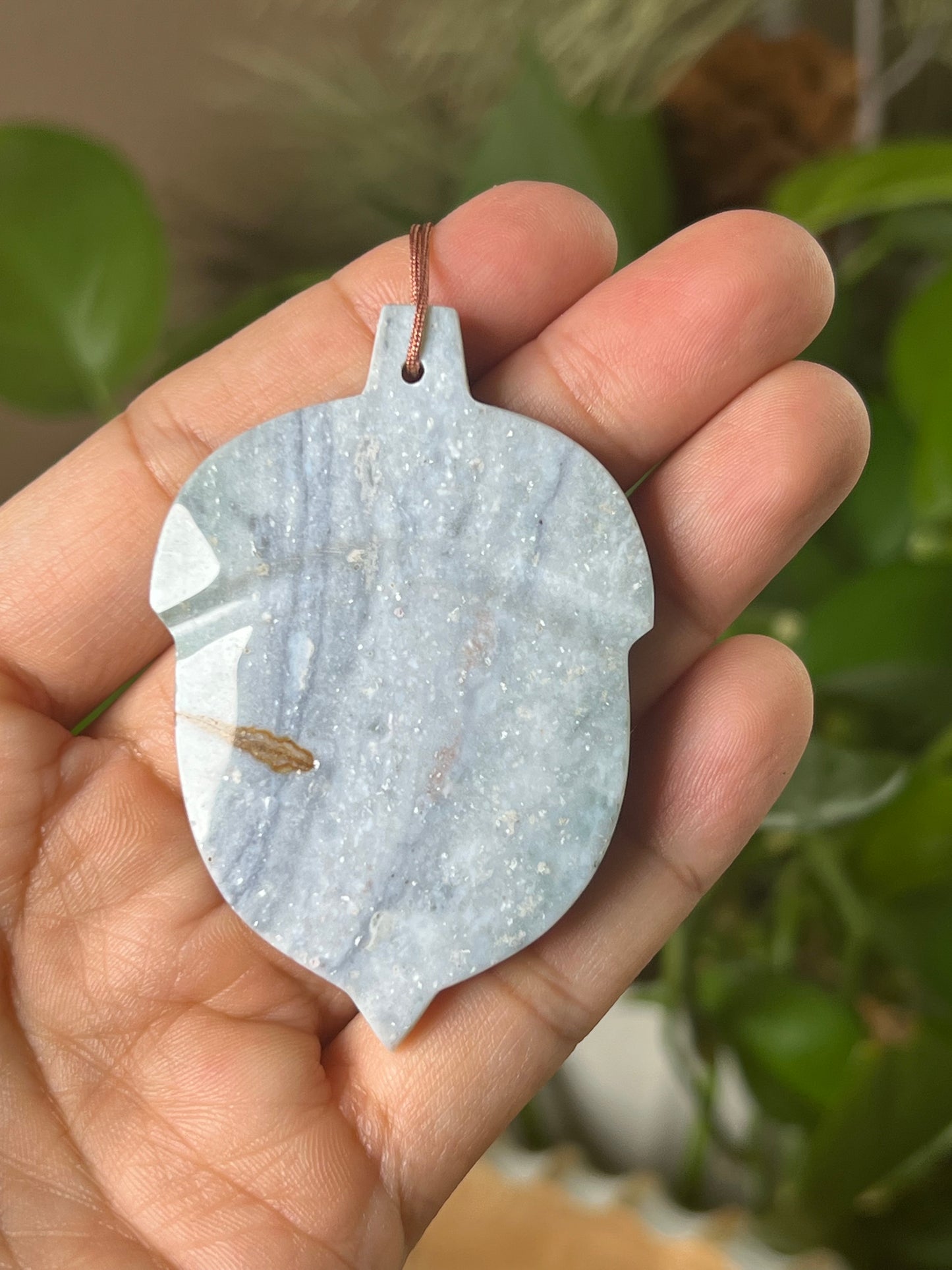 Blue Green Jasper Acorn Ornament
