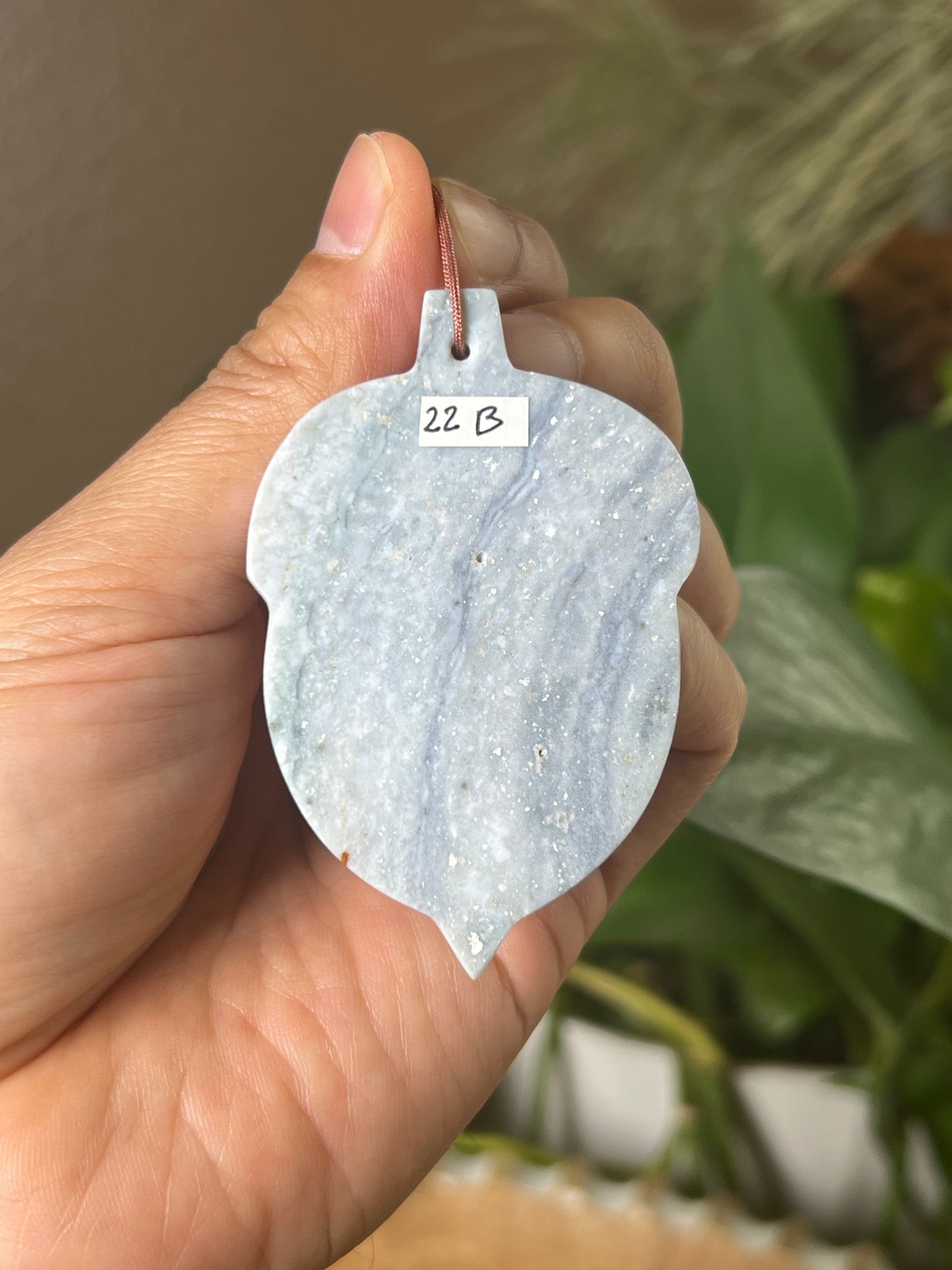 Blue Green Jasper Acorn Ornament