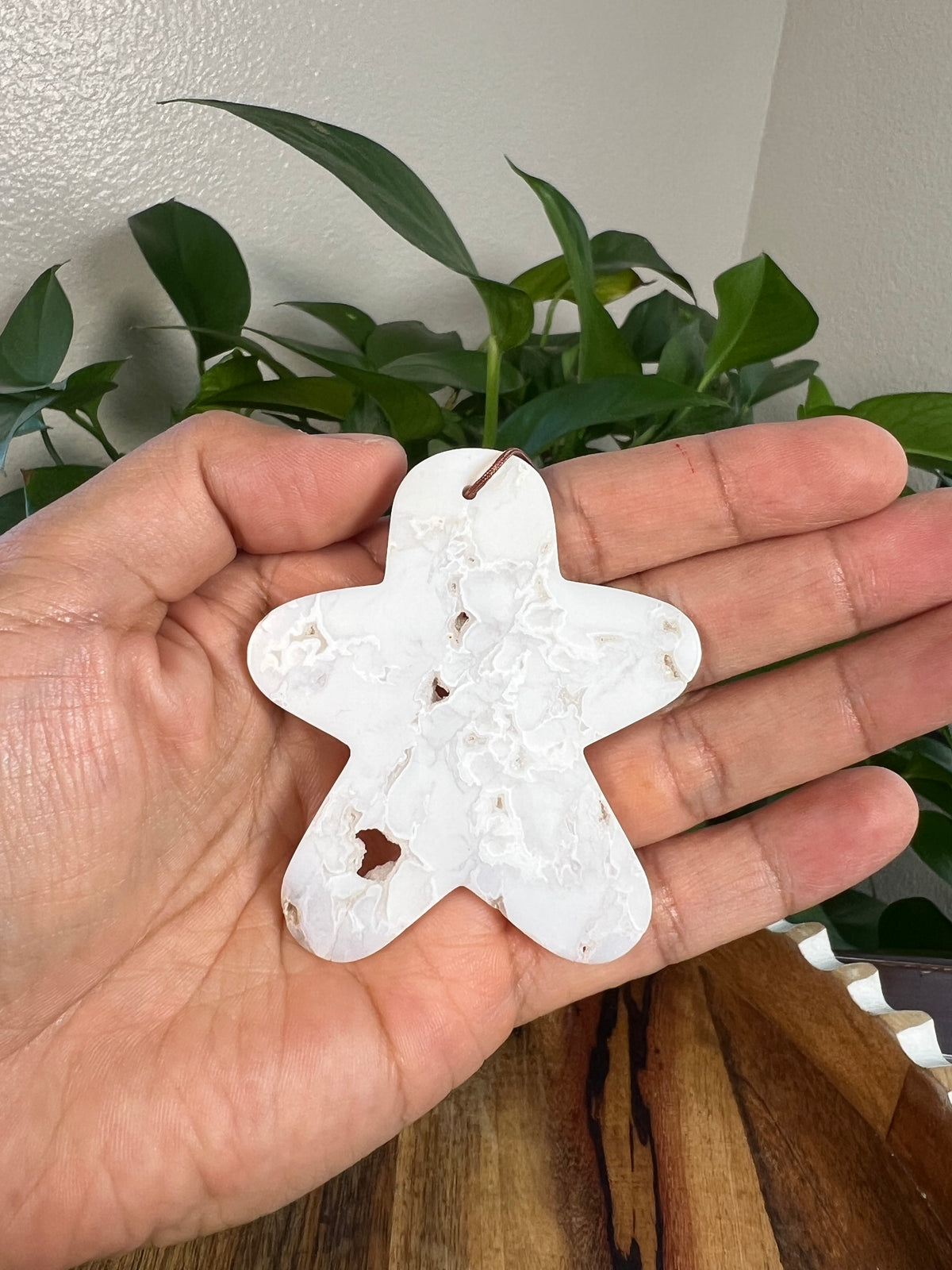 White Plume Agate Gingerbread Ornaments