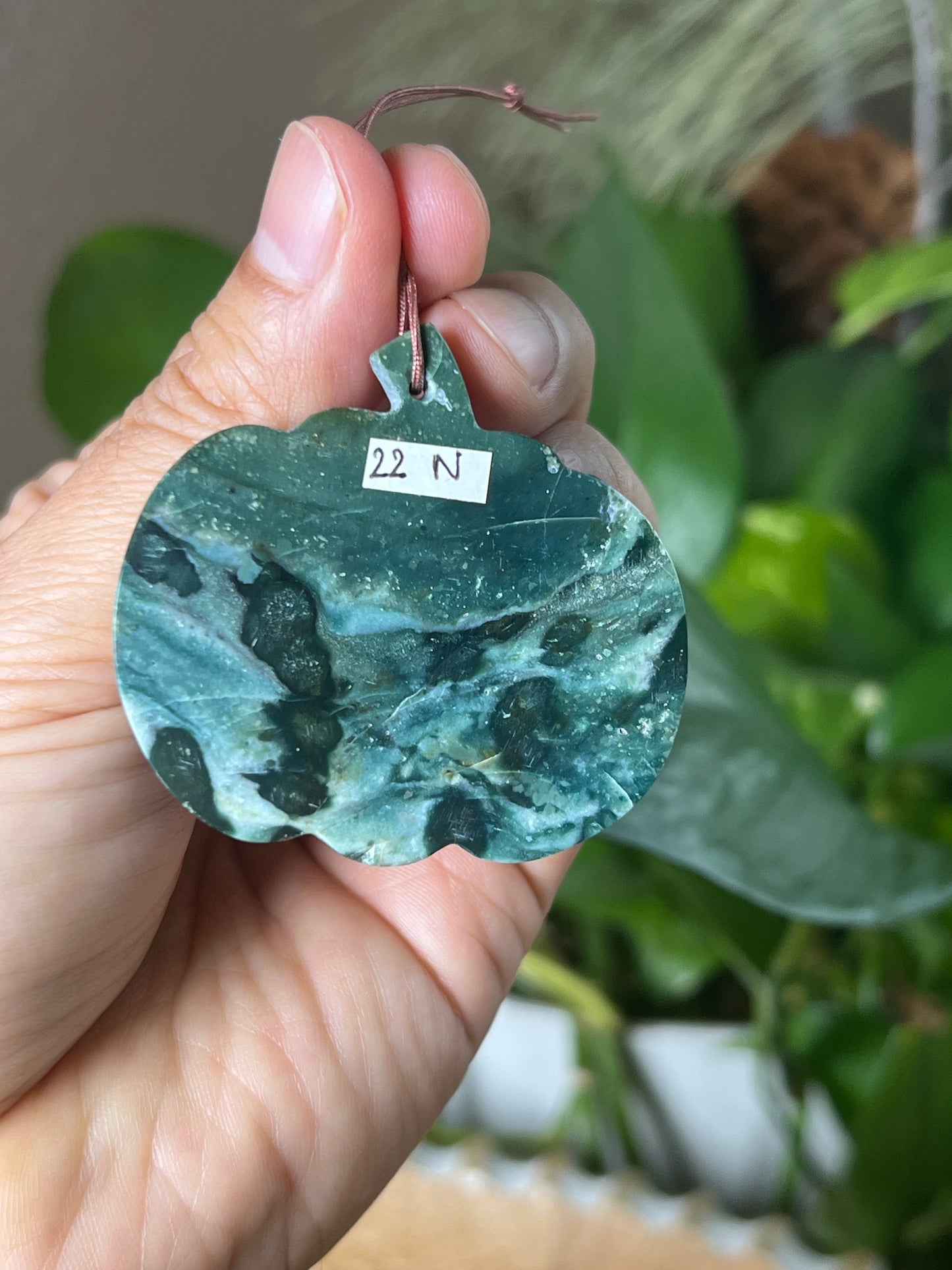 Blue Green Jasper Pumpin Ornament