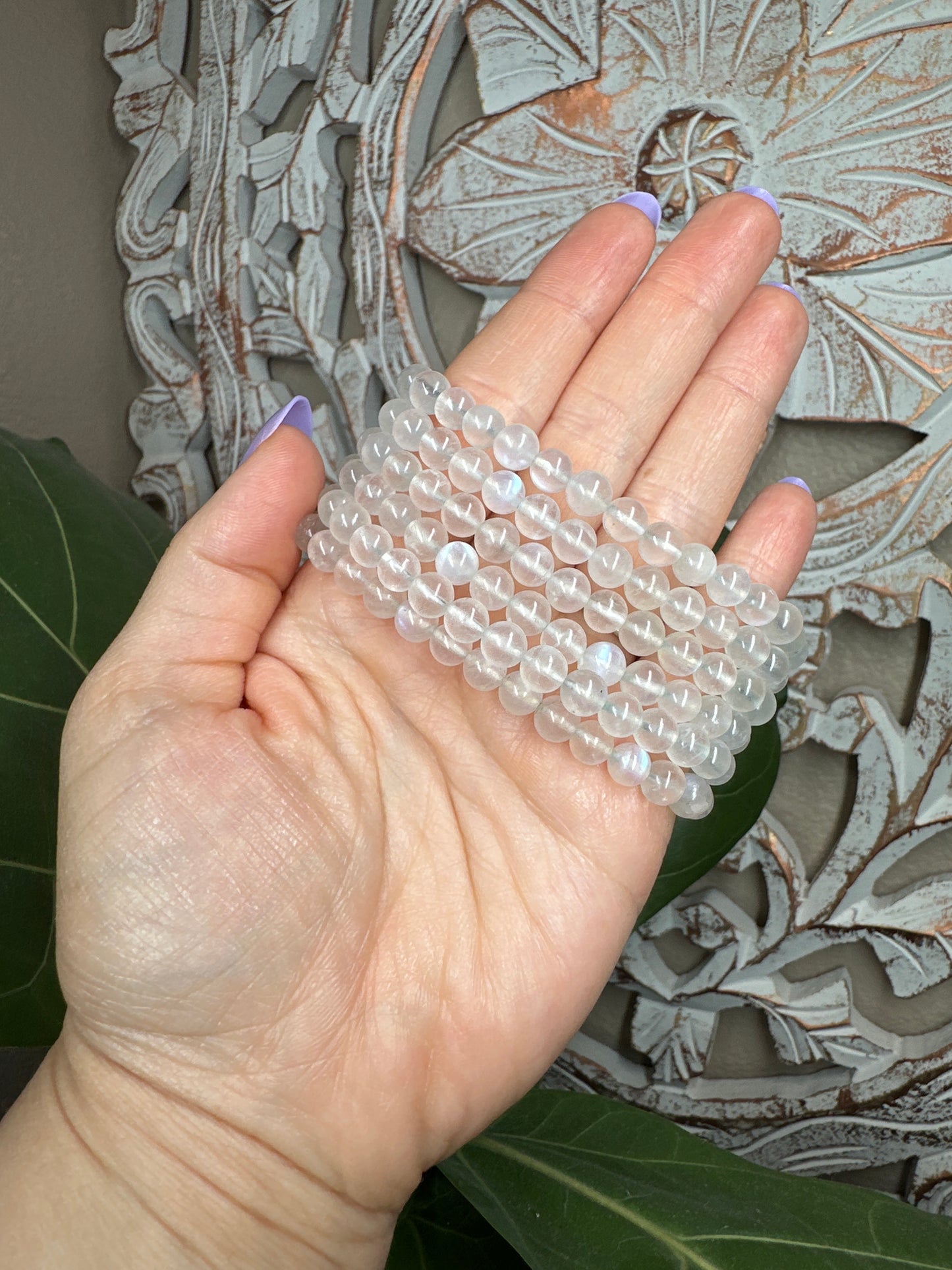 Moonstone Beaded Bracelet (6mm)