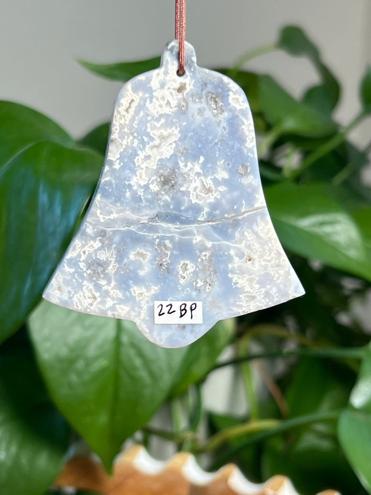 Blue Plume Agate Bell Ornaments
