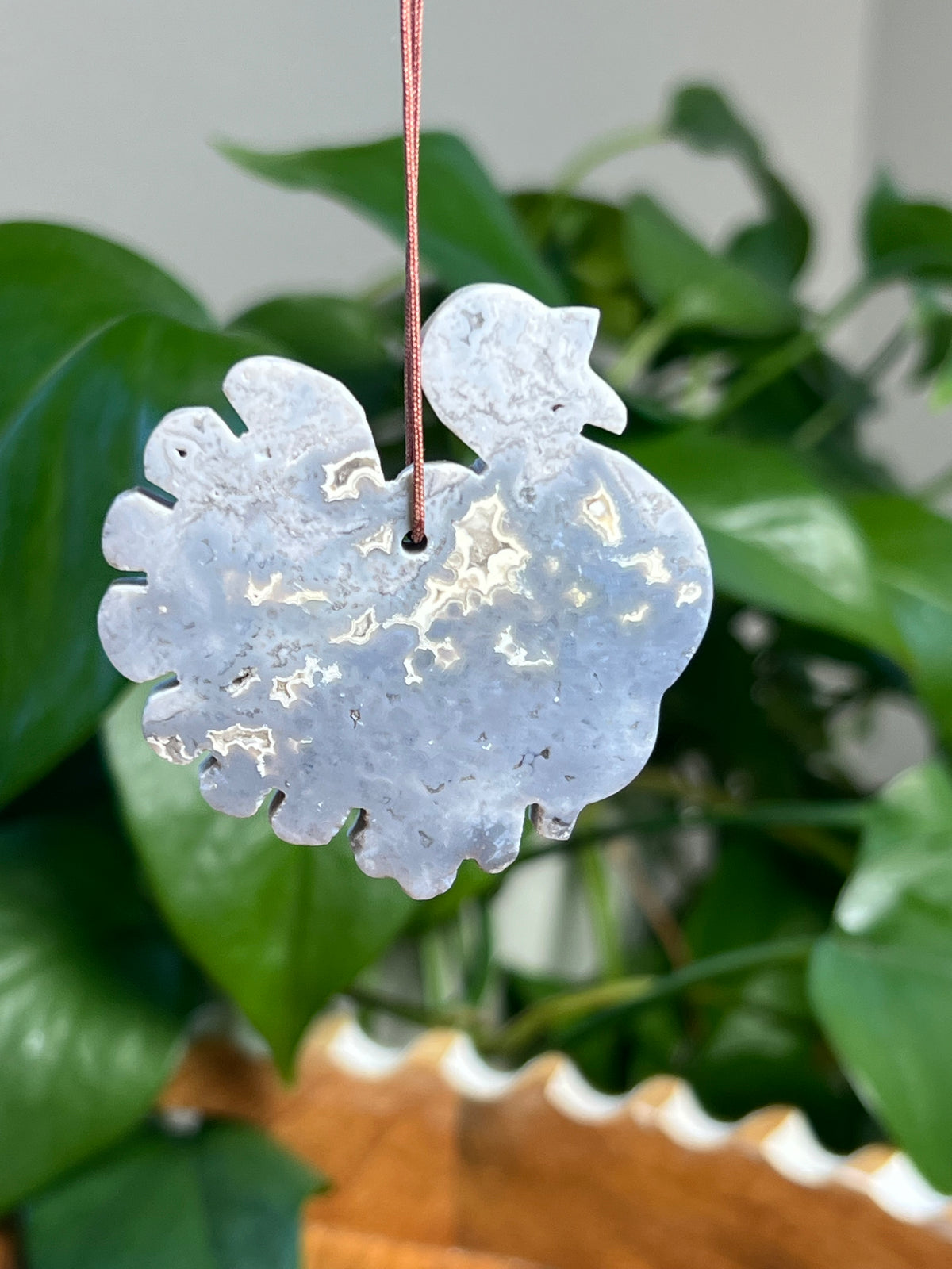 Blue Plume Agate Turkey Ornaments