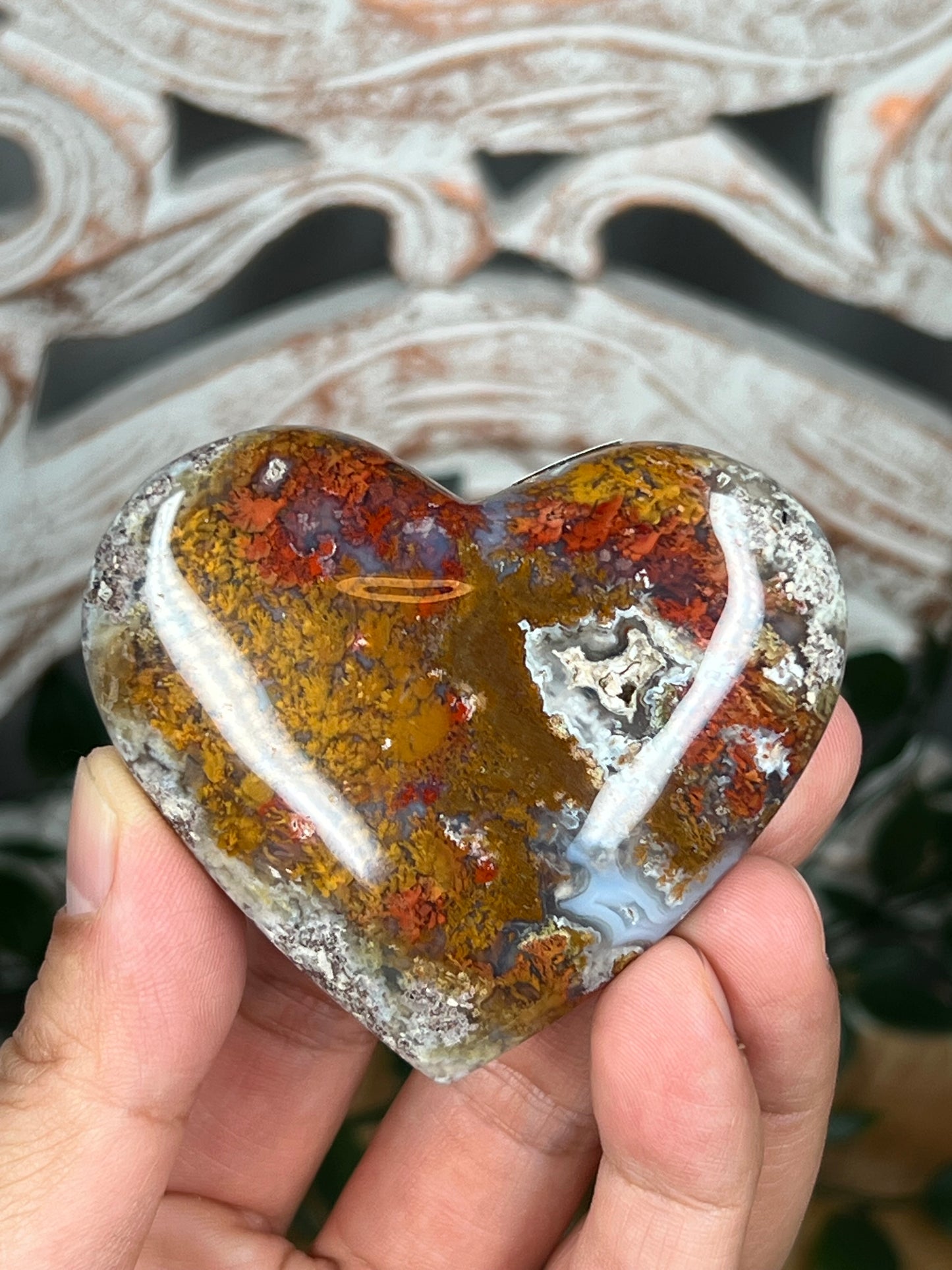 Scenic Moss Agate Heart