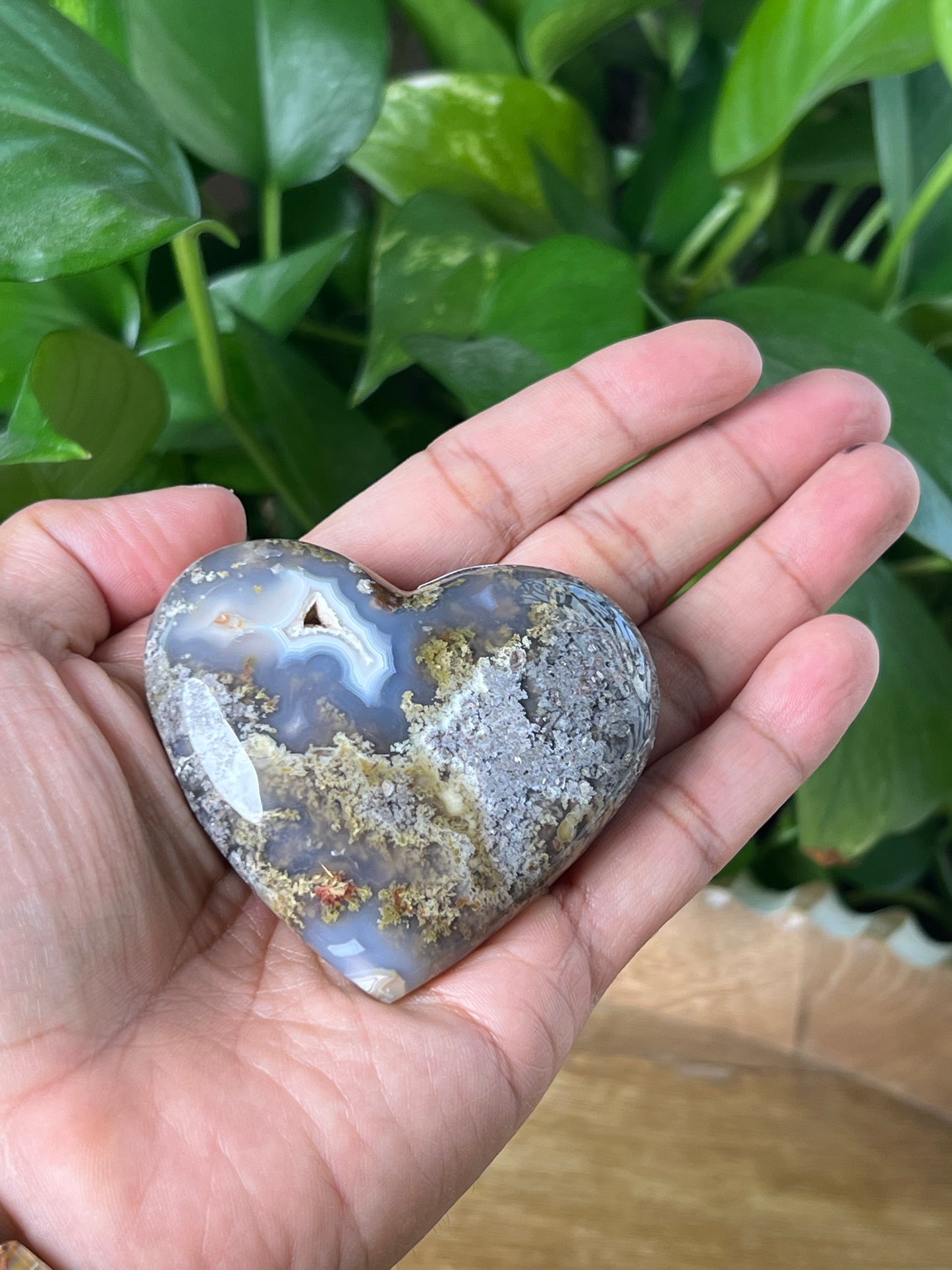 Scenic Moss Agate Heart