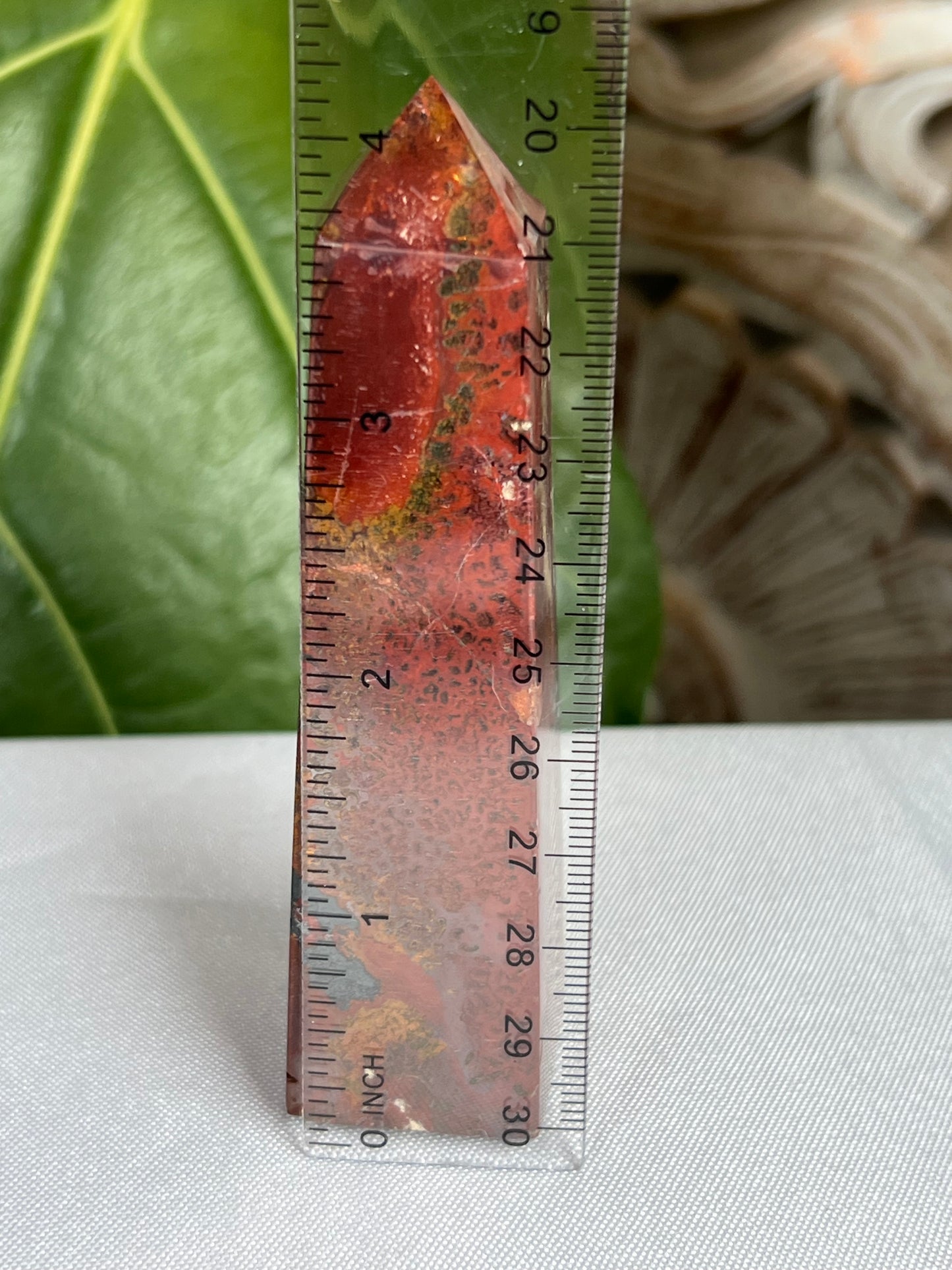 Red Moss Agate Tower