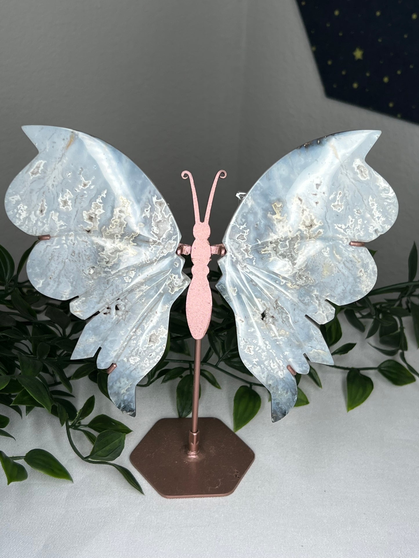 Blue Plume Agate Wings