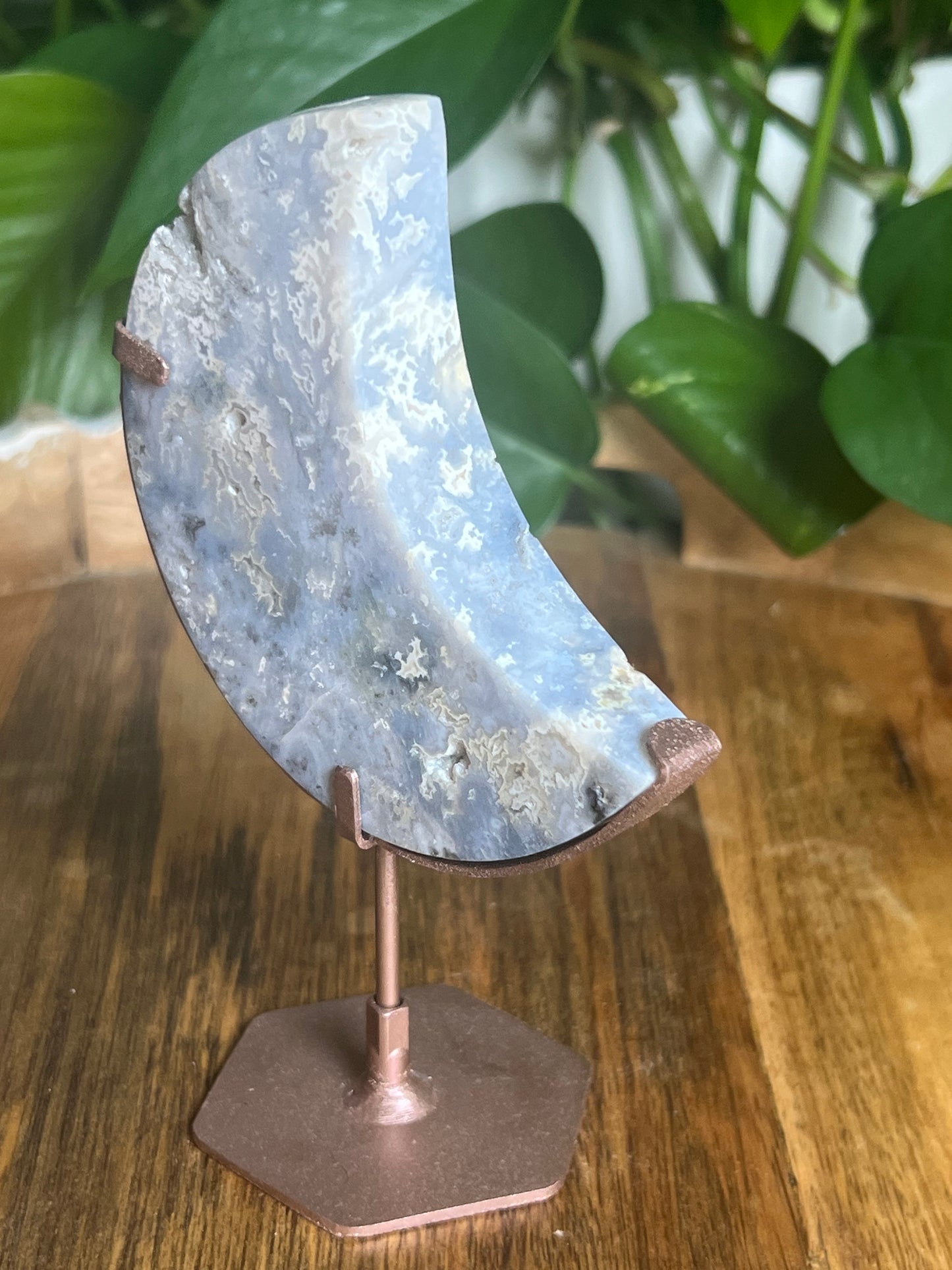 Blue Plume Agate Moon KZ