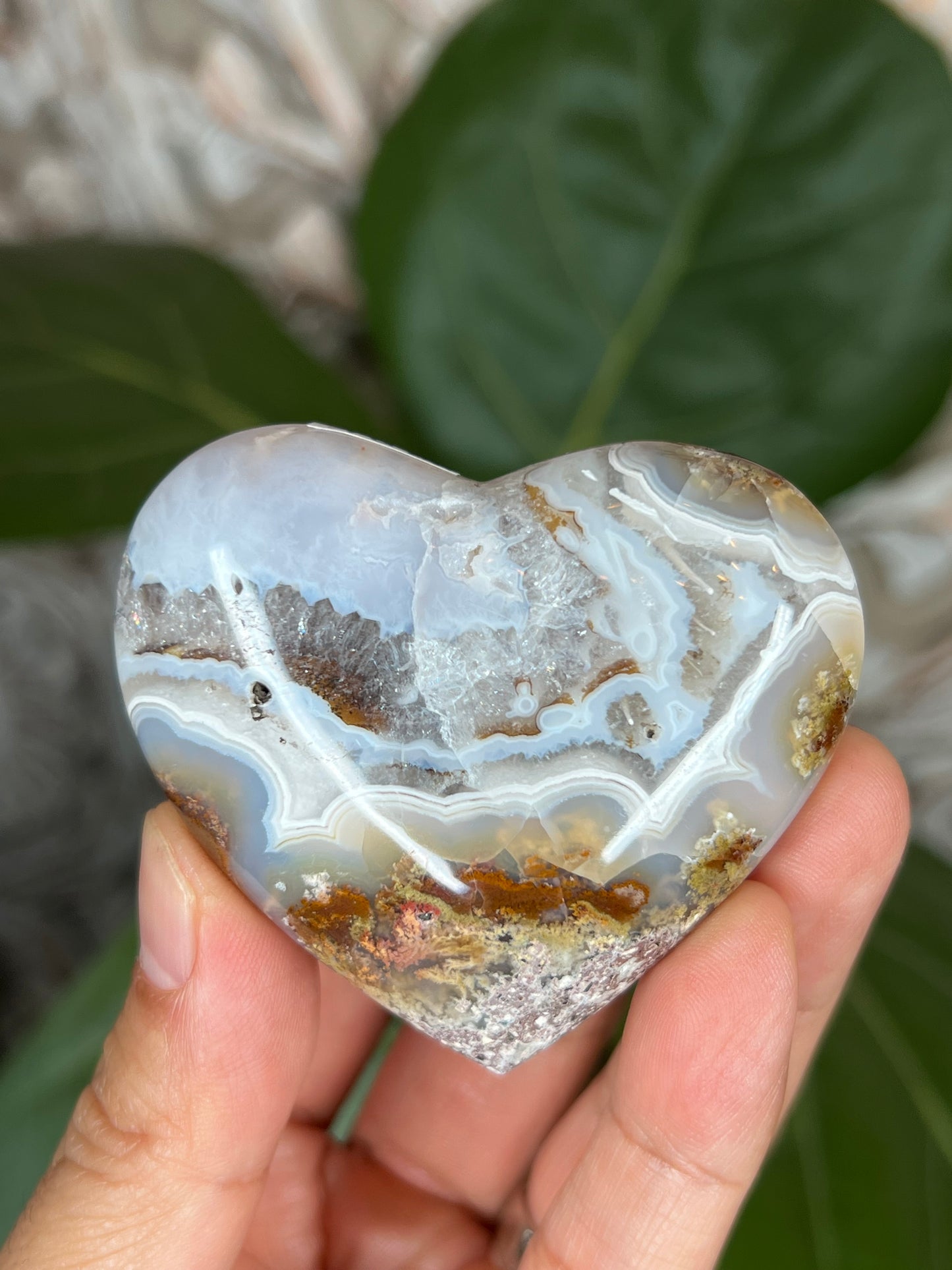 Scenic Moss Agate Heart