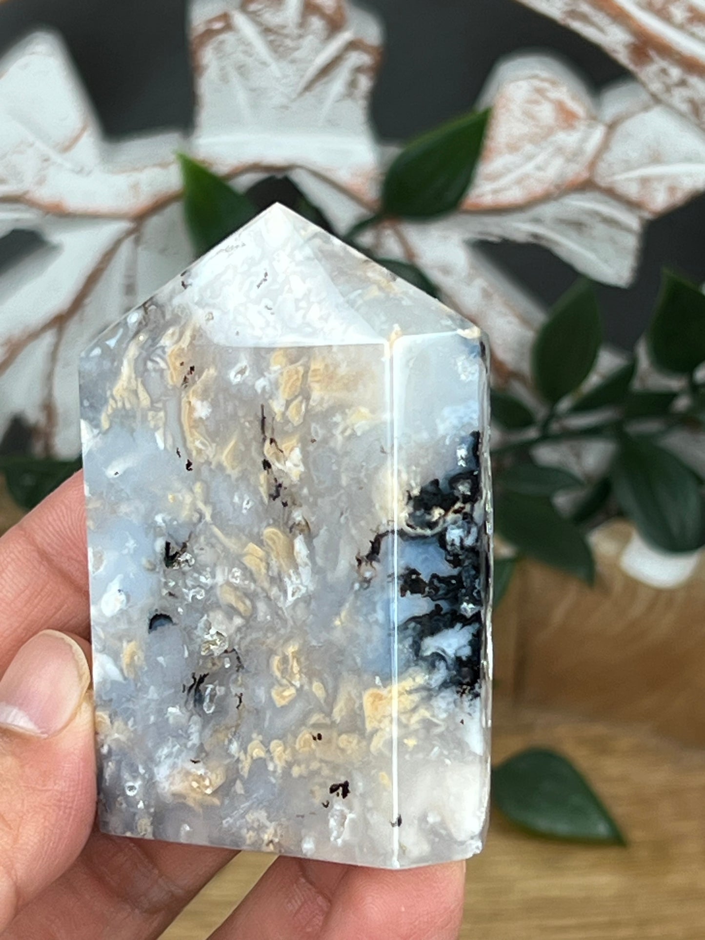 Dendritic Tiger Agate mini Tower