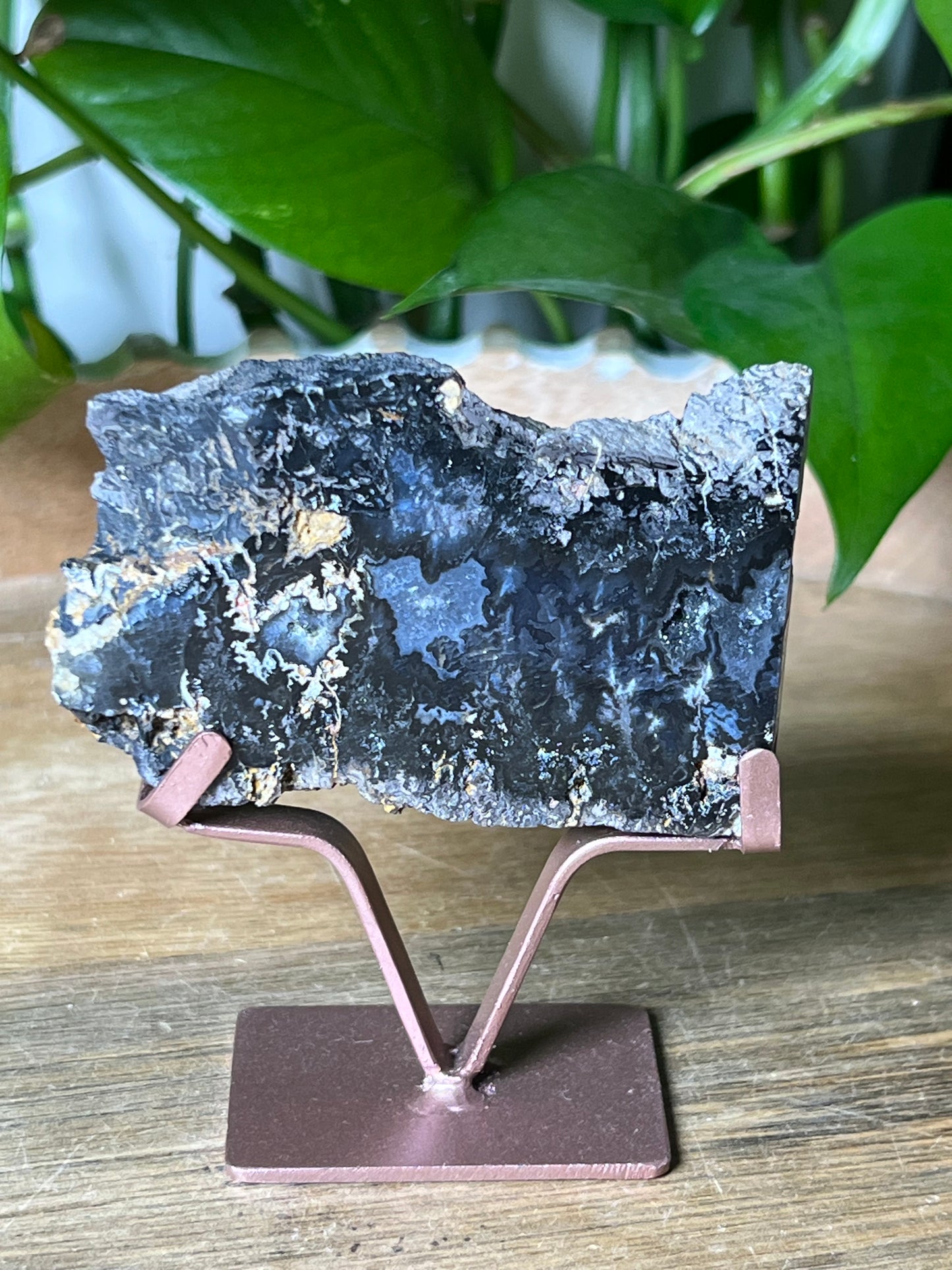 Blue Plume Agate Slab