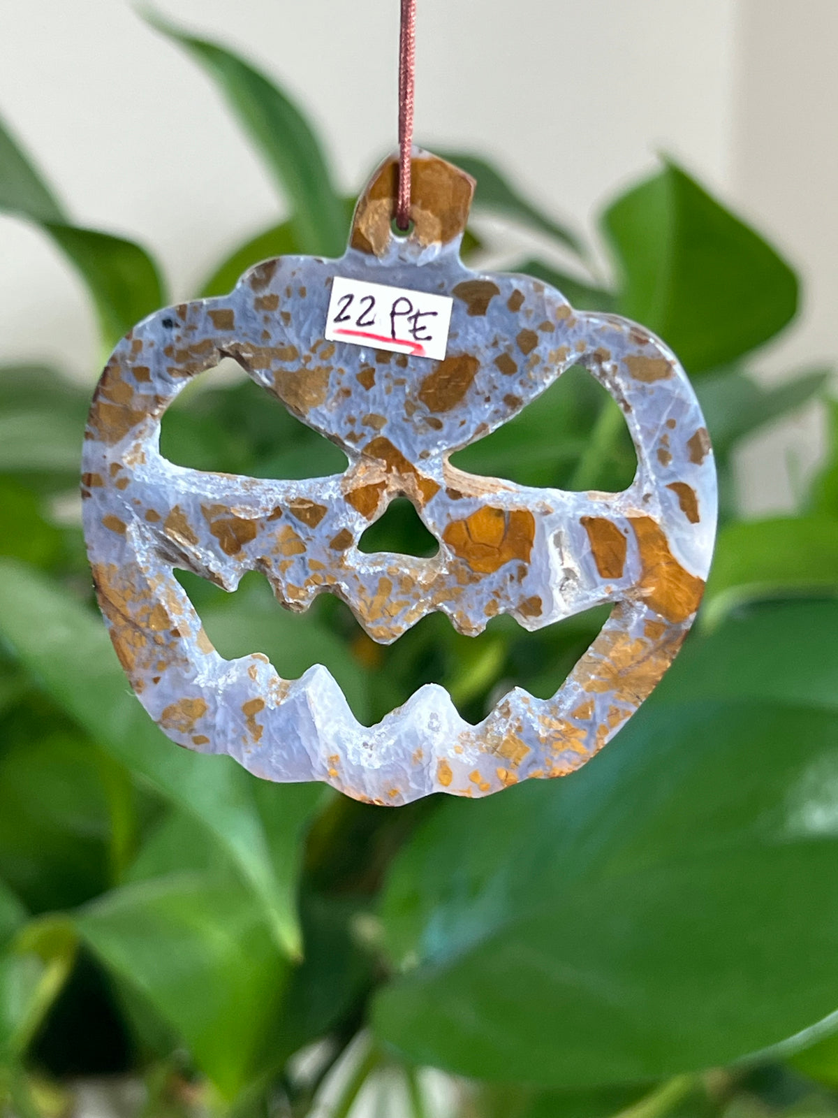 Brecciated Jasper Jack-O-Lantern Ornaments