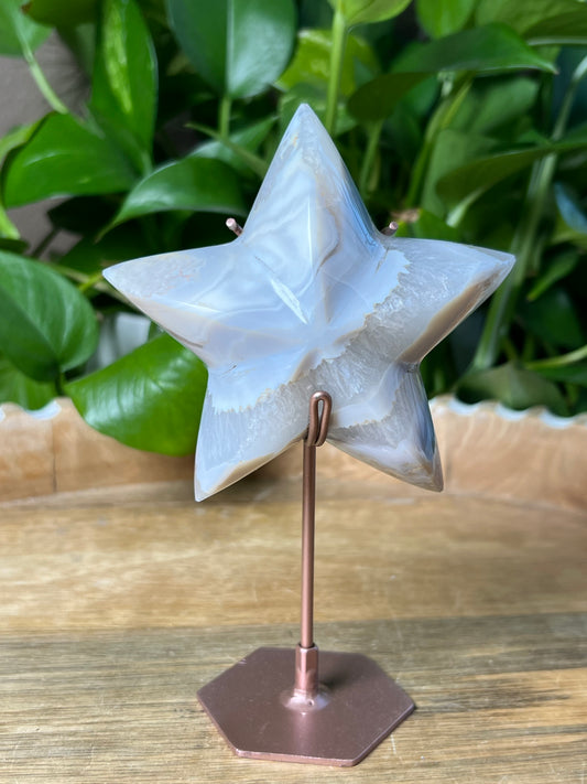 Blue Grey Lace agate Star