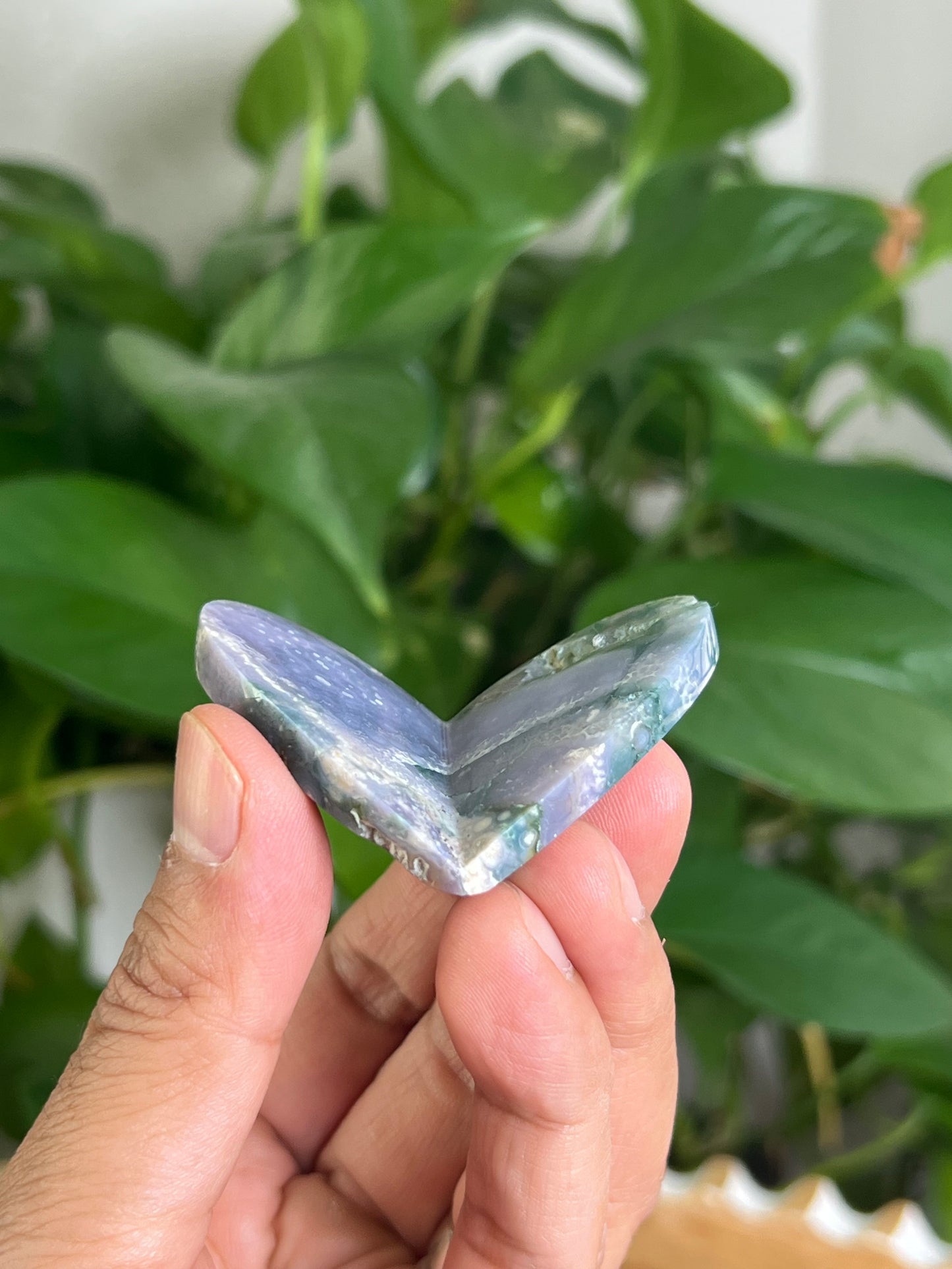 Grape Agate 3D Heart Butterfly: BG