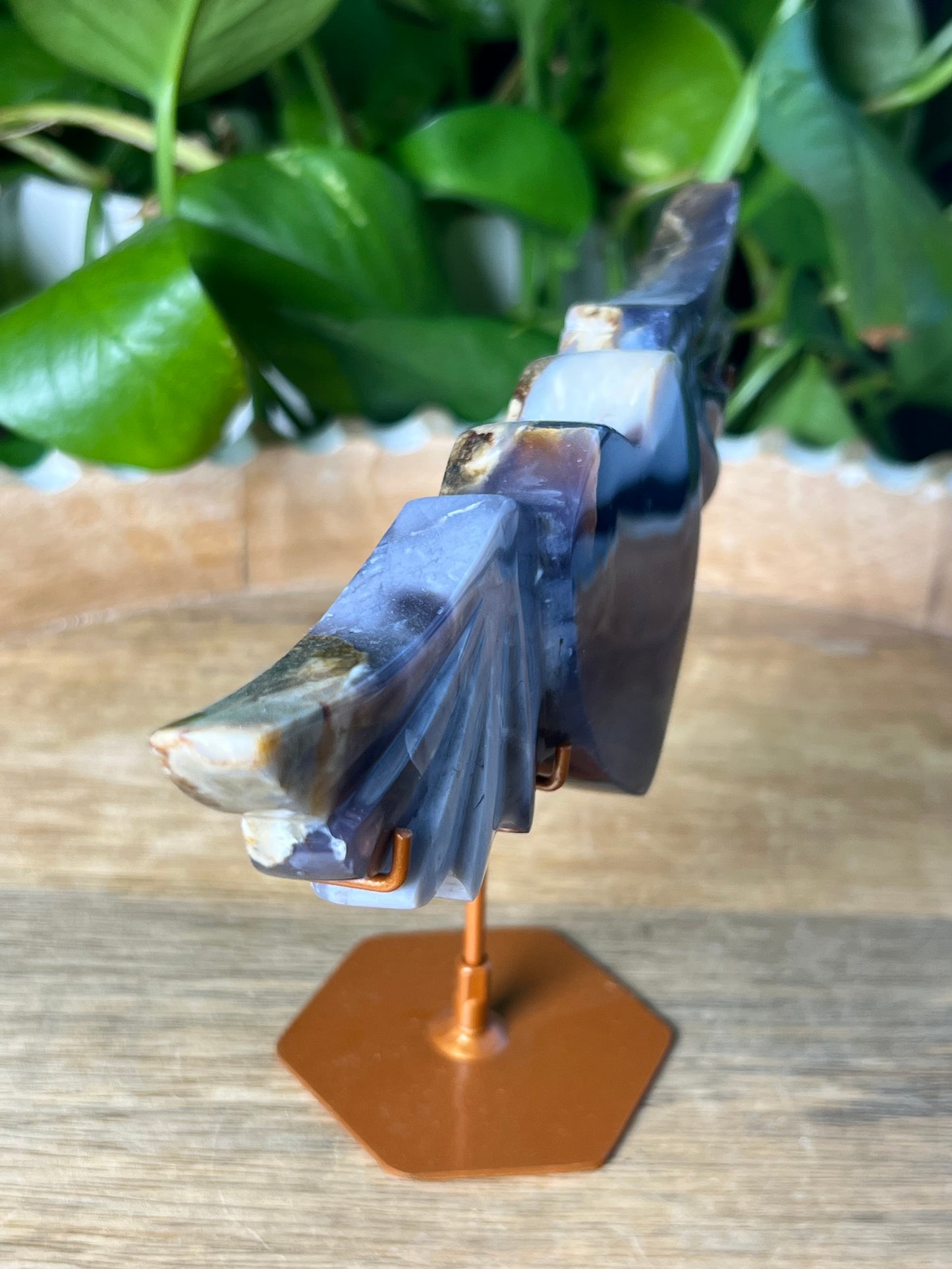 Purple Chalcedony Wing Heart