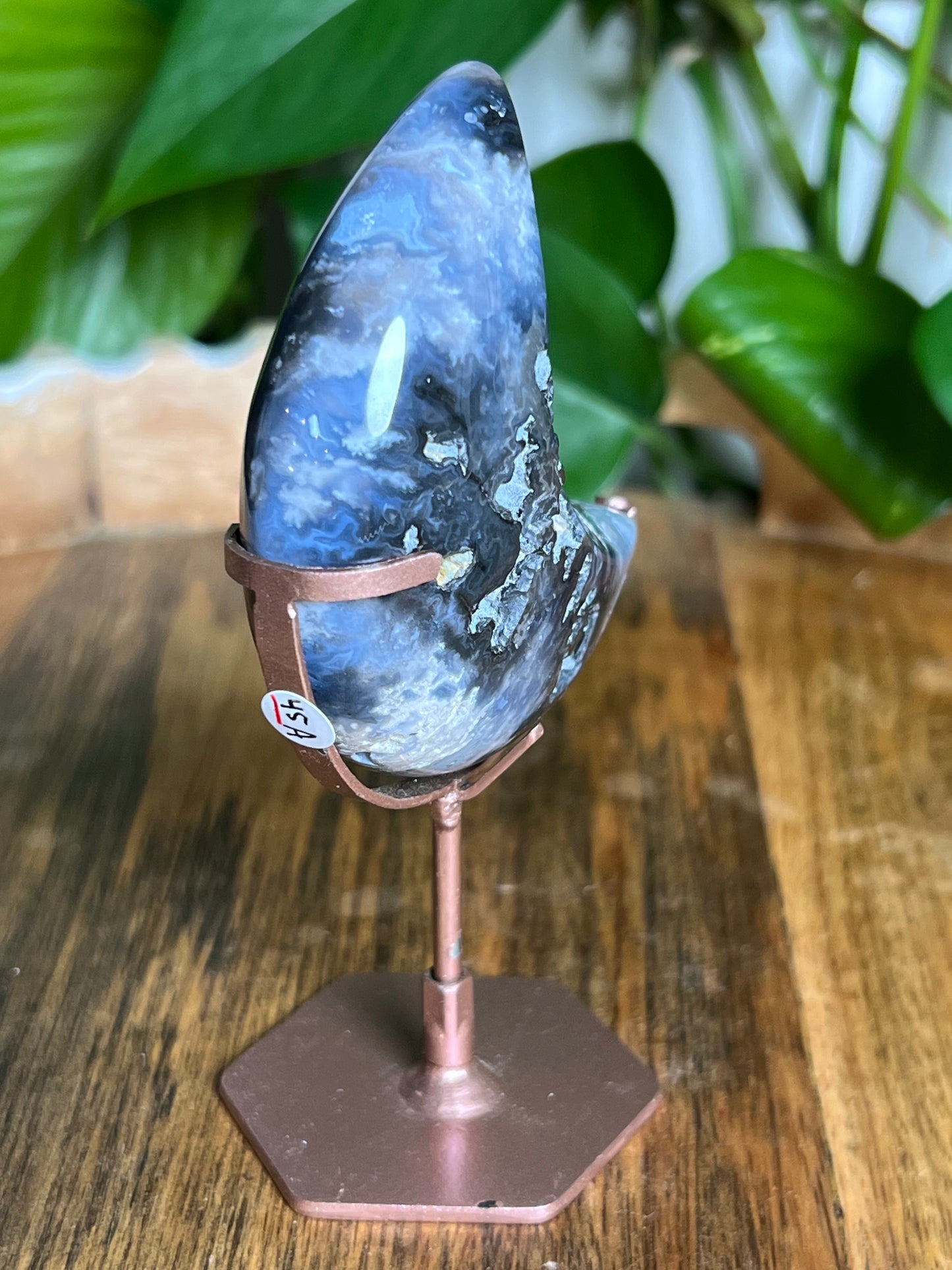 Blue Plume Agate Moon A
