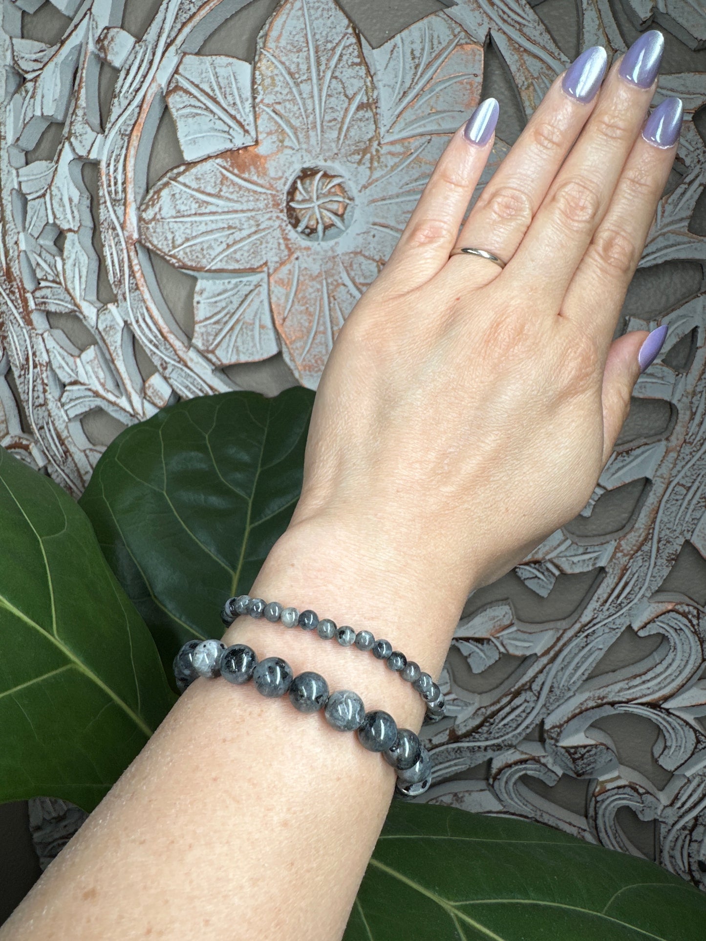 Larvikite Beaded Bracelet