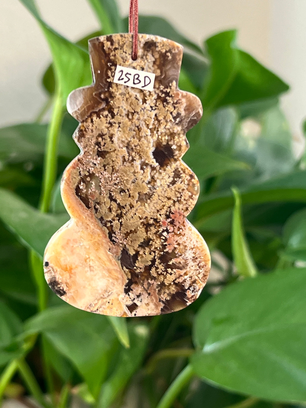 Scenic Moss Agate Snowman Ornaments
