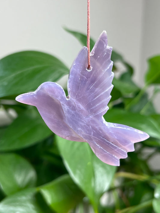 Purple Chalcedony Ornament Hummingbird: G