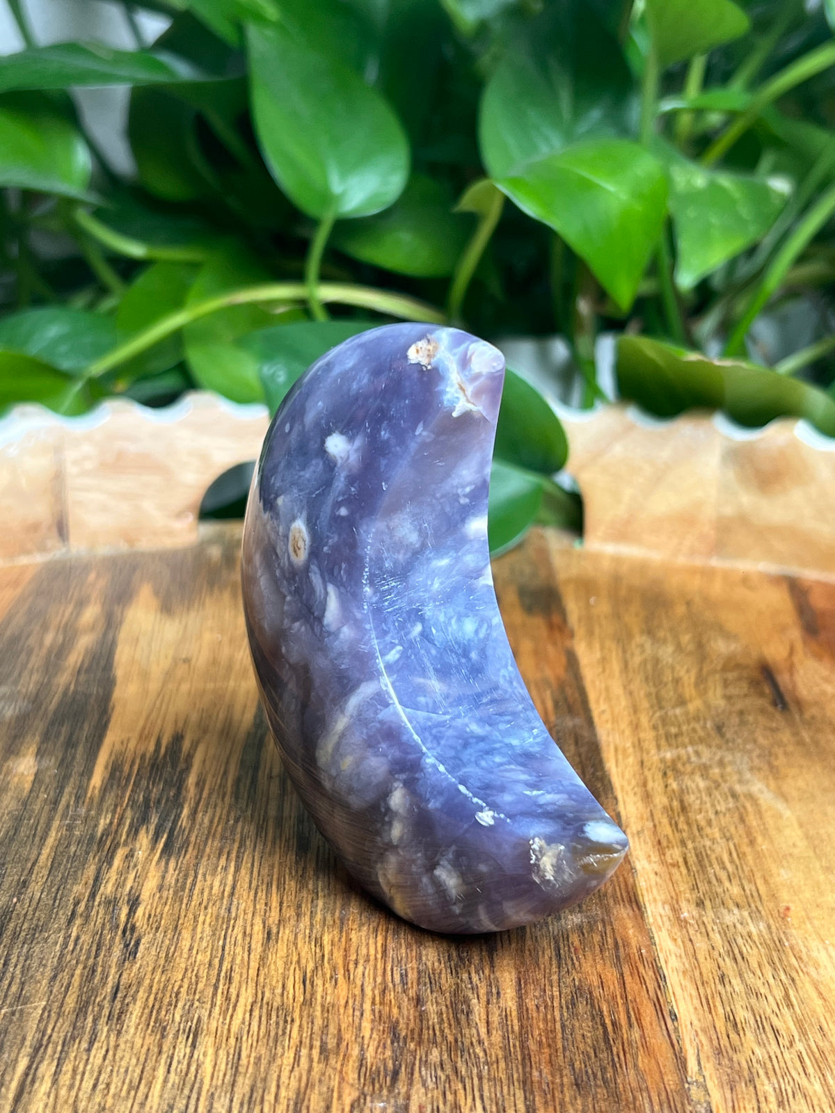 Purple Chalcedony Self-Standing Moon: AC