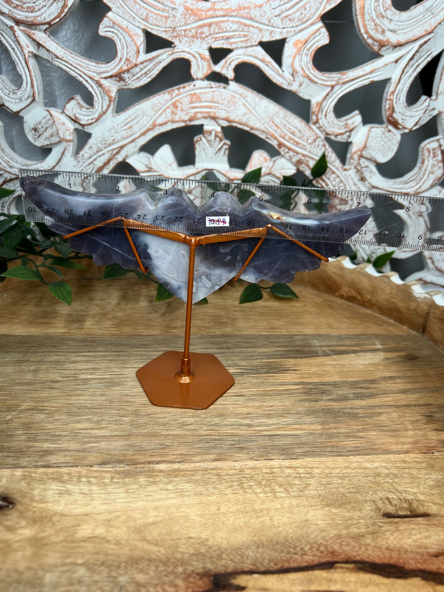 Purple Chalcedony Heart Wings