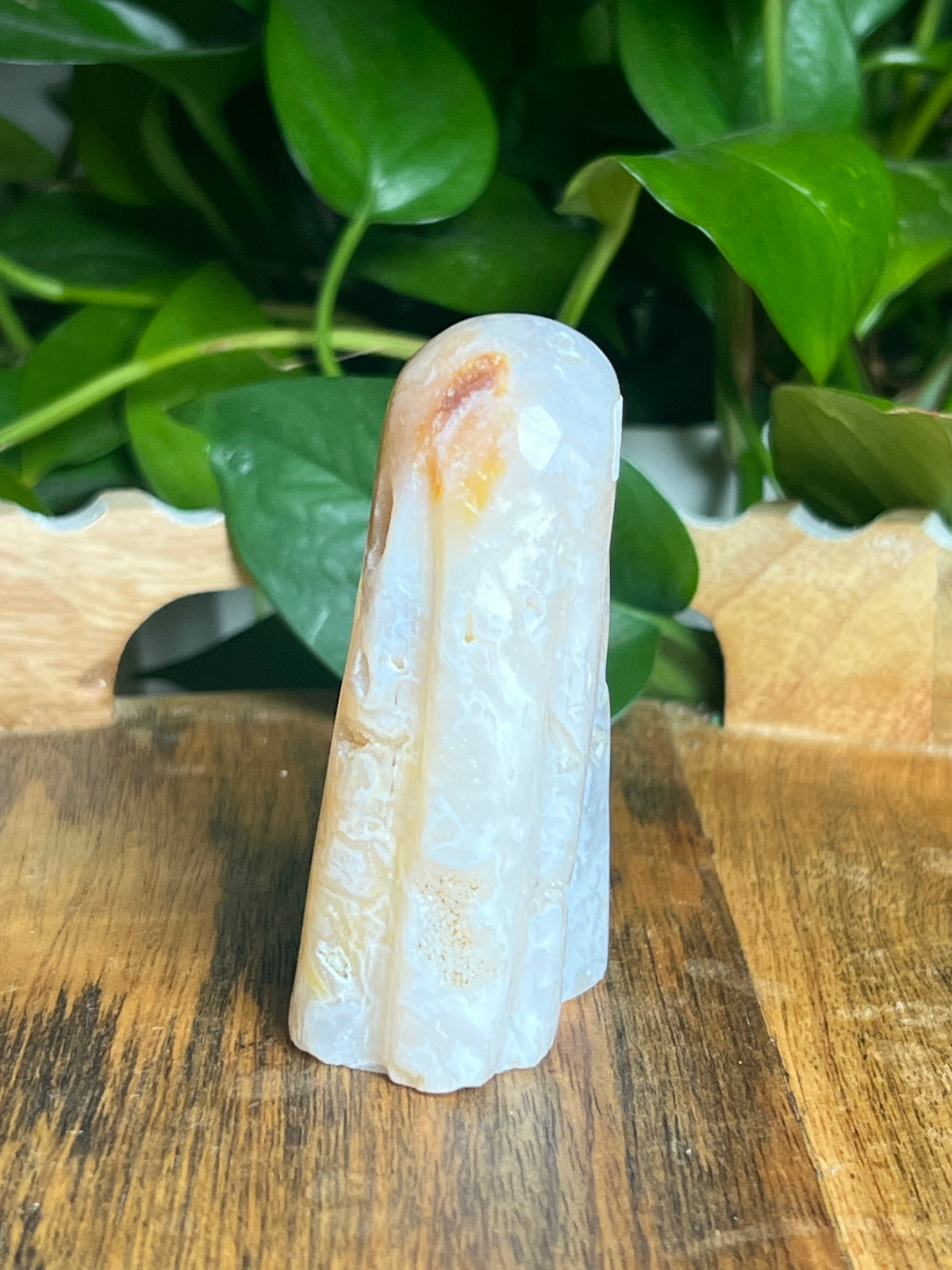 White Plume Agate Ghost: W