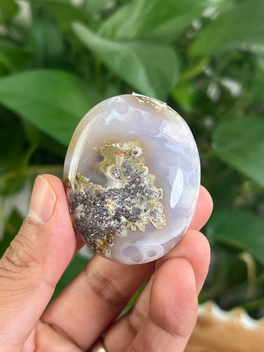 Scenic Moss Agate Palmstone: DC