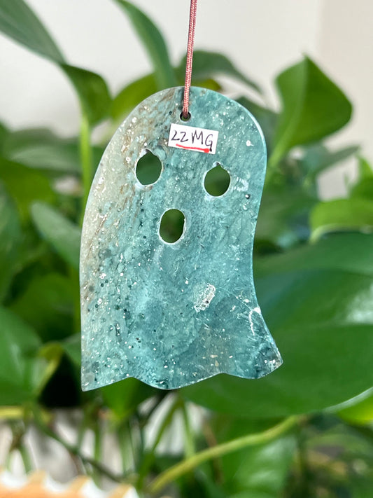 Blue Green Jasper Ghost Ornaments