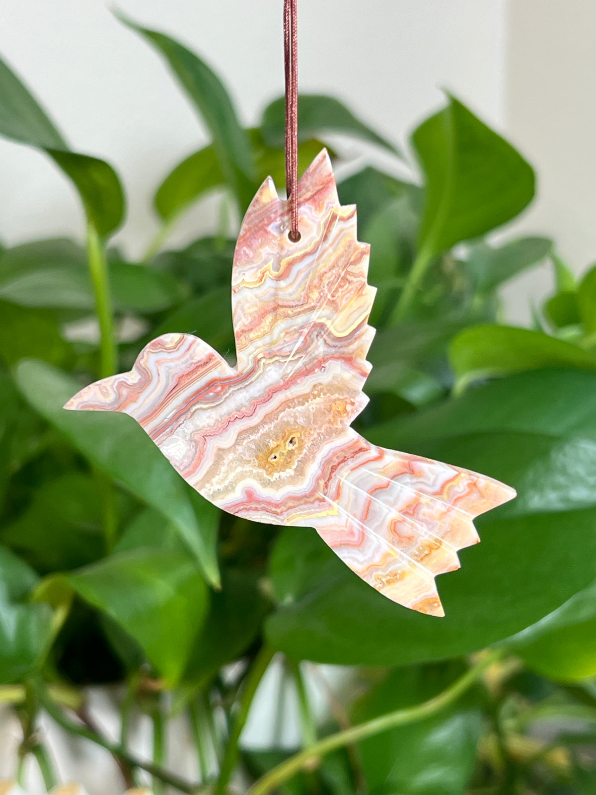 Crazy Lace Agate Hummingbird Ornaments