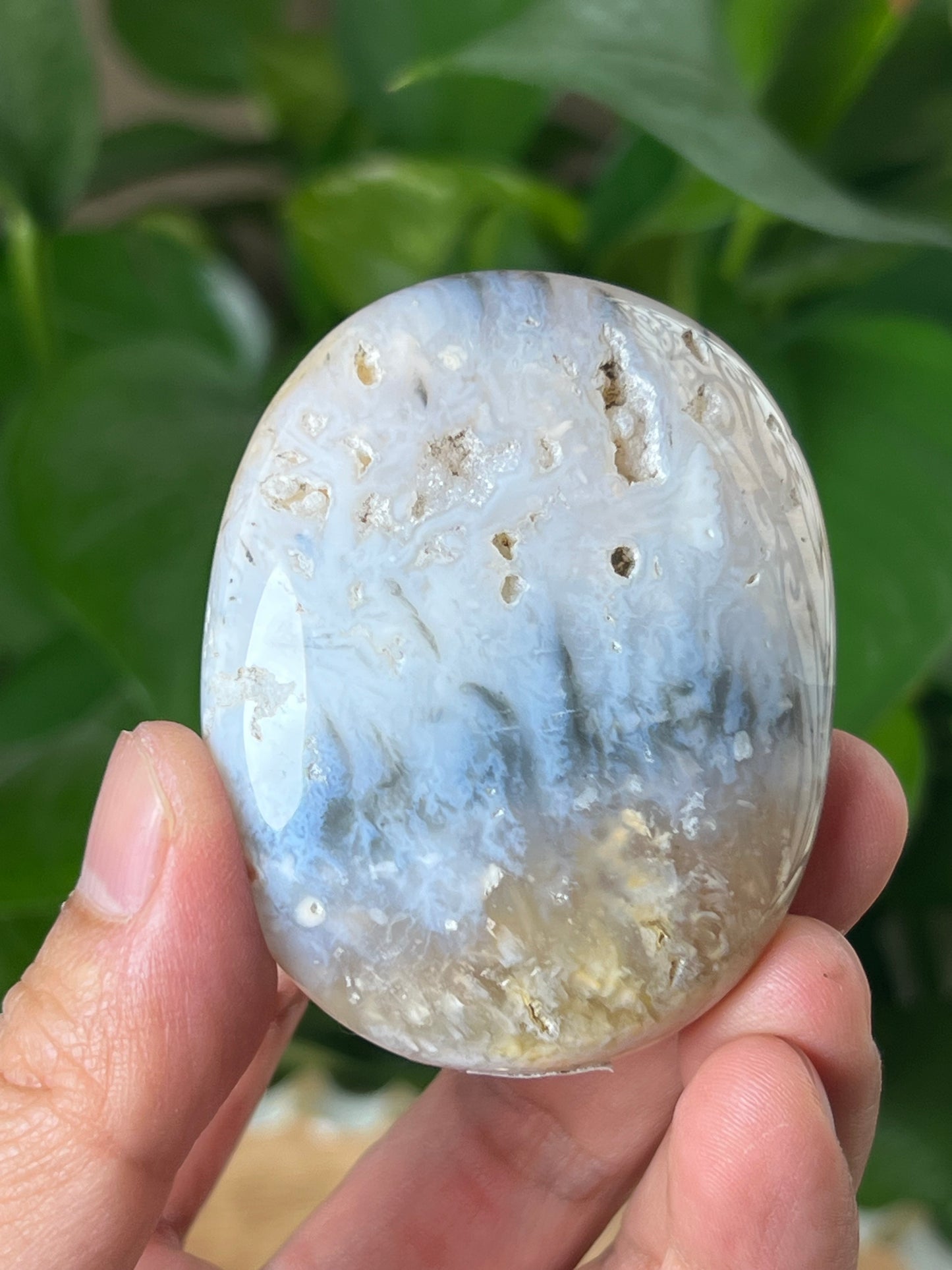 Rainbow Plume Agate Palmstone