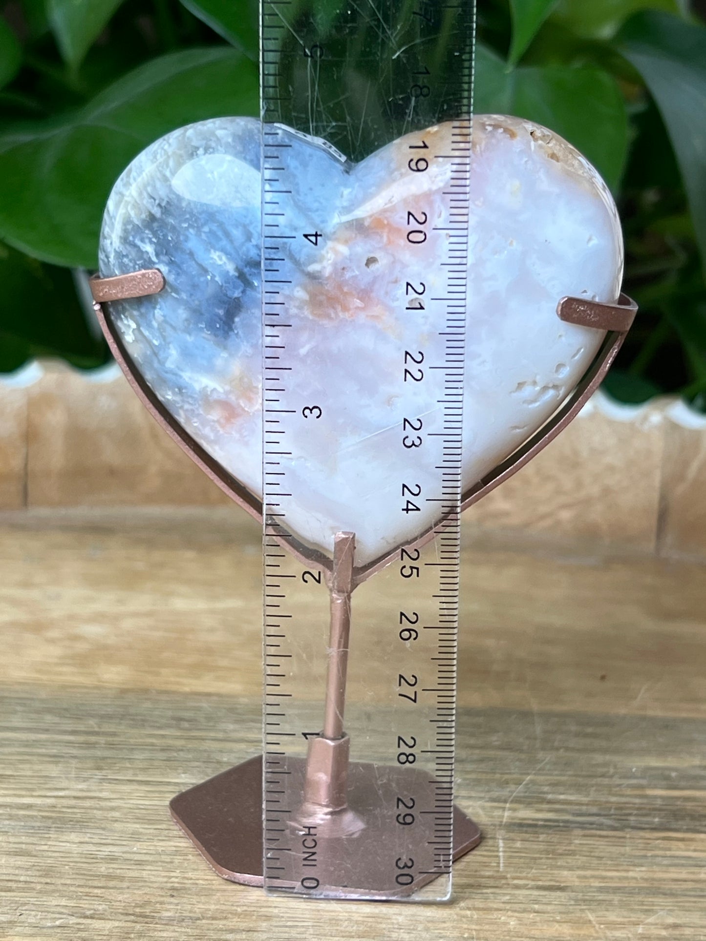 Rainbow Plume Agate Heart