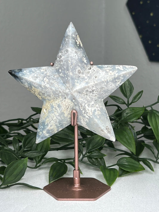 Blue Plume Agate Star