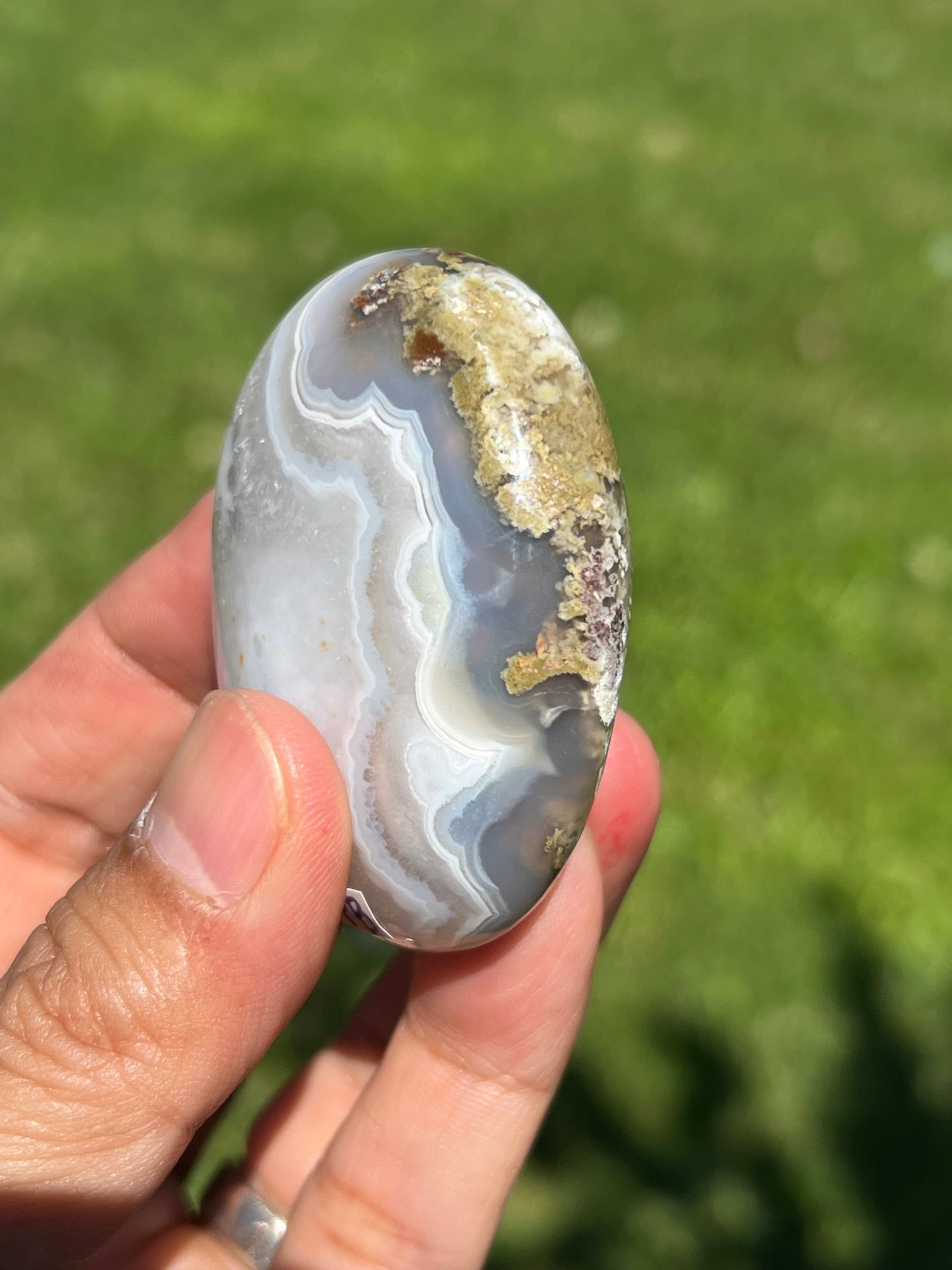 Scenic Moss Agate Palmstone PB