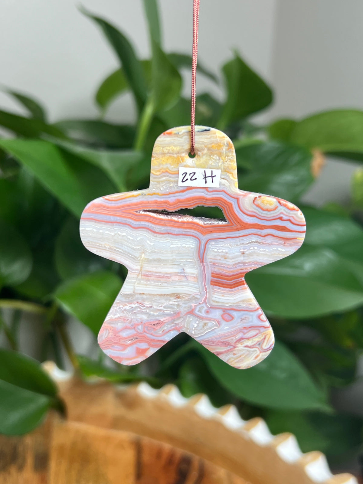 Crazy Lace Agate Ornament Gingerbread: H