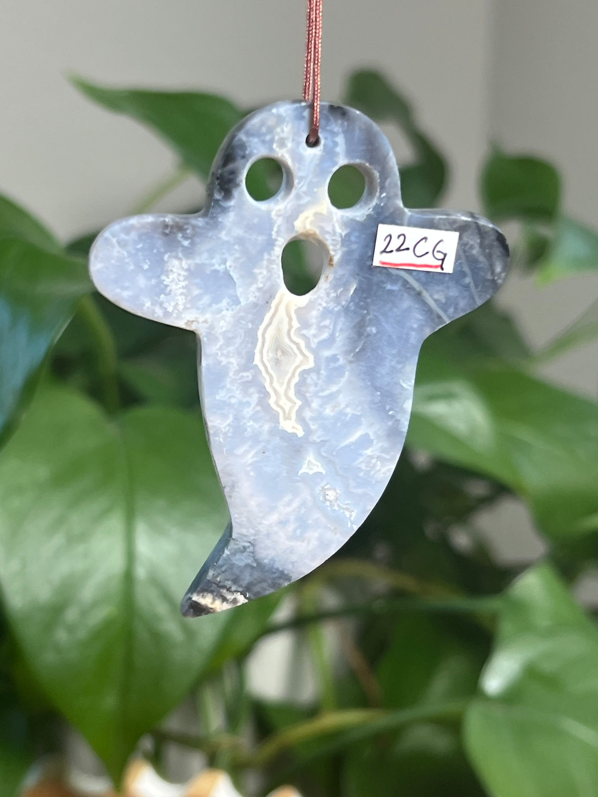 Blue Plume Agate Ghost Ornaments