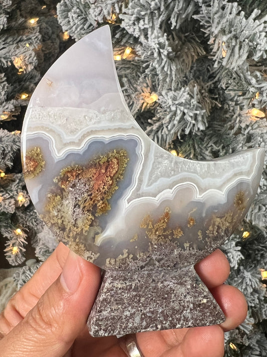 Scenic Moss Agate Moon