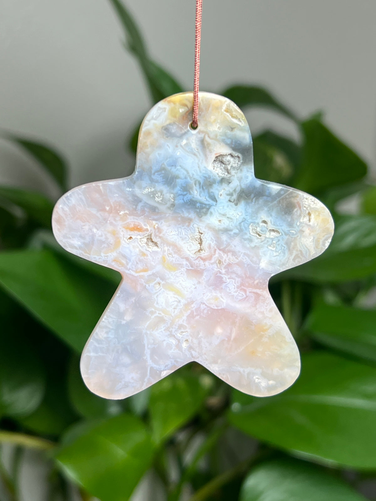 Rainbow Plume Agate Ornament Gingerbread: AN