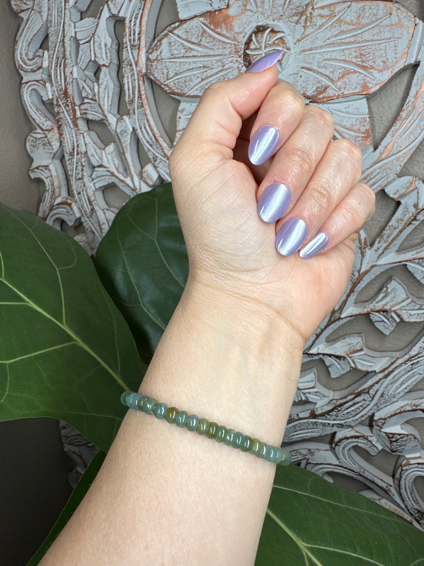 Green Burmese Jade Beaded Bracelet (5.5mm)